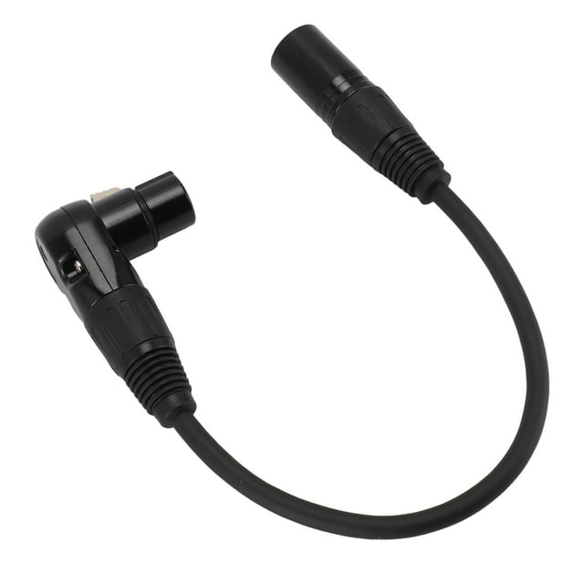 90 Angle XLR Microphone Extension Cable Adapter, Right Angle XLR Female to Male Connector, Compatible with Stage Lighting, Mixing Consoles, for Electric Guitars