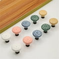 thumbnail image 6 of Flower Pattern Drawer Pulls - Round, Anti-Fall Off, Sturdy Ceramic Handles for Drawers, 6 of 8