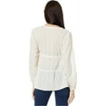 thumbnail image 2 of Lucky Brand Womens Embroidered Babydoll Baby Doll Blouse, Beige, Large, 2 of 2