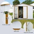 thumbnail image 3 of 8x6 FT Outdoor Storage Shed, Metal Tool Sheds Heavy Duty Storage House with Lockable Doors & Air Vent for Backyard Patio Lawn to Store Bikes, Tools, Lawnmowers, White&Orange, 3 of 5