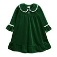 thumbnail image 1 of Todder Kid Baby Girls Pajama Dress Fibre Button down Solid Color Breathable Ruffle Nightwear, 1 of 5