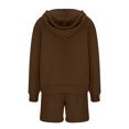 thumbnail image 5 of Hot Selling Sportswear For Women Hooded Shorts Set Home Two-Piece Set Coffee S, 5 of 5