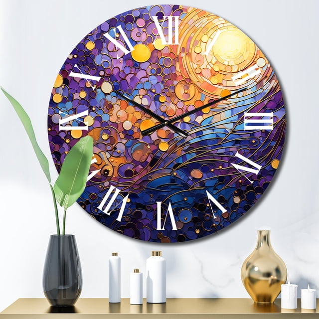 Designart "Enigmatic Arrangement I" Abstract Collages Oversized Wall Clock