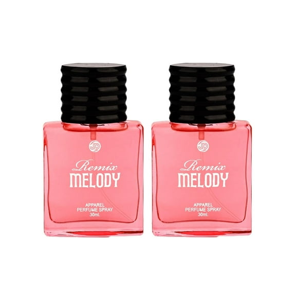 JD International Remix Melody Apparel Perfume Spray For Men & Women Pack Of 2x 30ml - 1.02 Fl.oz. Each | Long Lasting Fragrance For All Day Freshness | Valentine's Day Gift