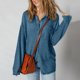 thumbnail image 5 of HongQid Womens Ribbed Knit Shacket Jacket Casual Long Sleeve Button Down Shirts Loose Sweater Tops Dressy Blouses with Pocket, 5 of 9