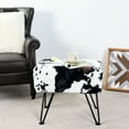 thumbnail image 6 of Home Soft Things Faux Fur Ottoman - Cows Flowers - Black Leg - 19x13x17'', 6 of 6