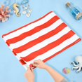 thumbnail image 4 of Uxcell Toile de Remplacement pour Chaise Longue de Plage 41x113cm Rayée Rouge, 4 of 7