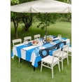 thumbnail image 4 of Outdoor Tablecloth with Umbrella Hole for Patio/Picnic/Party/Camping, Blue Striped Truck Waterproof Table Cloth Rectangle Table Cover Washable, Farmhouse Stripes Modern Art (54"x 80"), 4 of 8