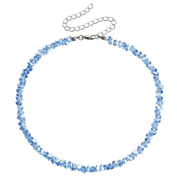 Zhuge Crystal Beaded Necklace Light Blue 1-Piece Crystal Accent Fashion Jewelry, Elegant Sparkling Accessory with Premium Design
