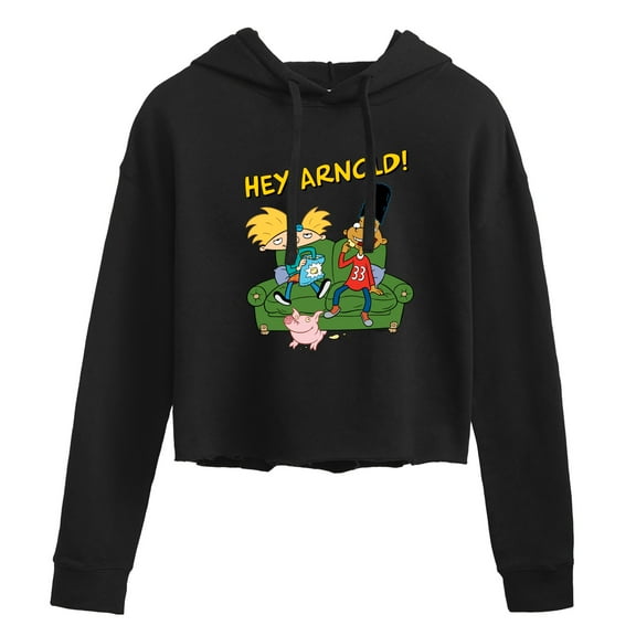 Hey Arnold! - Arnold, Gerald, and Abner - Juniors Cropped Pullover Hoodie