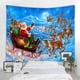 thumbnail image 1 of Tapiz de Navidad para montar en la pared, Papá Noel, árbol de Navidad, chimenea, alce, dormitorio, sala de estar, decoración de pared para dormitorio, 1 of 4