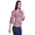 thumbnail image 3 of Moomaya Printed Ruffle Shirt Women Party Top Short T-Shirt Top Summer Clothing, 3 of 4
