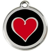 Angle View: Pup Life Custom Engraved Stainless Steel and Enamel Dog ID Tag - Two Tone Heart