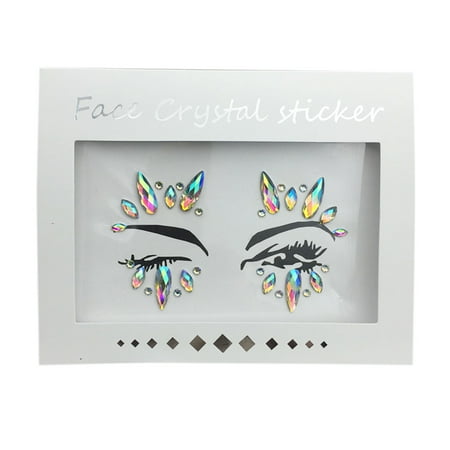 - Fashion Acrylic Rhinestone Glitter Sticker Face & Body Temporary Tattoo