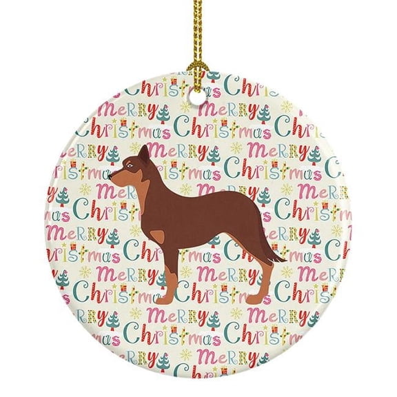 Australian Kelpie Dog Merry Christmas Ceramic Ornament 2.8 in x 2.8 in