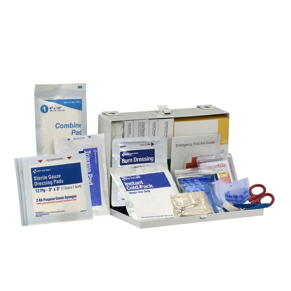 First Aid Only First Aid Kit 25 Person Contractor Metal Portable