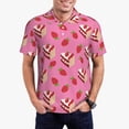 thumbnail image 2 of Salouo Strawberry Cake for Men's Short Sleeve Polo Shirts,Polo Shirts for Men Performance Short Sleeve Golf Shirt Athletic Casual Collared T-Shirt-XX-Large, 2 of 8