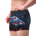 thumbnail image 2 of Sikiie Cosmic Red Sparkle Dice Print Men's Boxer Briefs, Elastic Waistband Boxer Briefs Leggings-Medium, 2 of 5