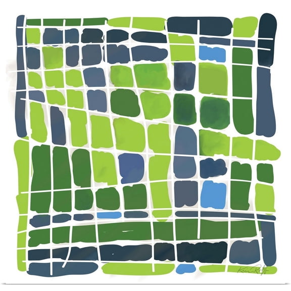Great BIG Canvas | Rolled Kris Ruff Poster Print entitled Green Watercolor