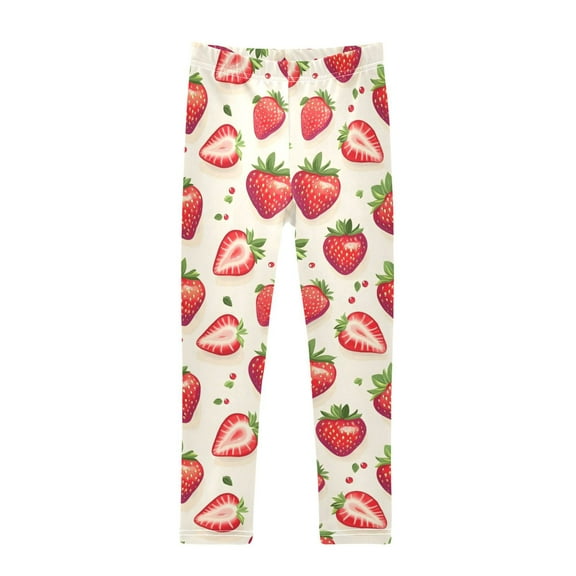 joogoo Girls' Leggings Strawberries Yoga Pants 6T