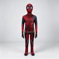 thumbnail image 5 of Halloween Costume Spider Hero Full Bodysuit Superhero Jumpsuit with Mask for Halloween Party Brand New Day Role Play Outfit Light Blue 190, 5 of 9