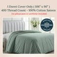 thumbnail image 2 of California Design Den King Size Duvet Cover - 400 Thread Count, 100% Cotton Sateen, Comforter Cover - Sage Green, 2 of 6
