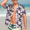 thumbnail image 7 of Pofeuu Lilies Flowers Print Hawaiian Shirt for Men Sleeves Casual Button Down Summer Beach Dress Shirts T-Shirts,Small, 7 of 7