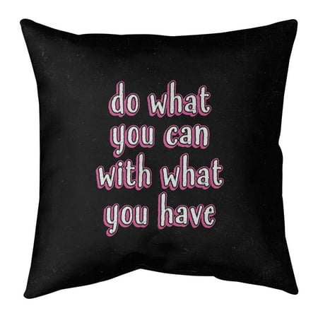 UPC: 0655172438030 | ArtVerse Quotes Do What You Can Quote Chalkboard Style Pillow-Faux Suede 14 x 14 Medium