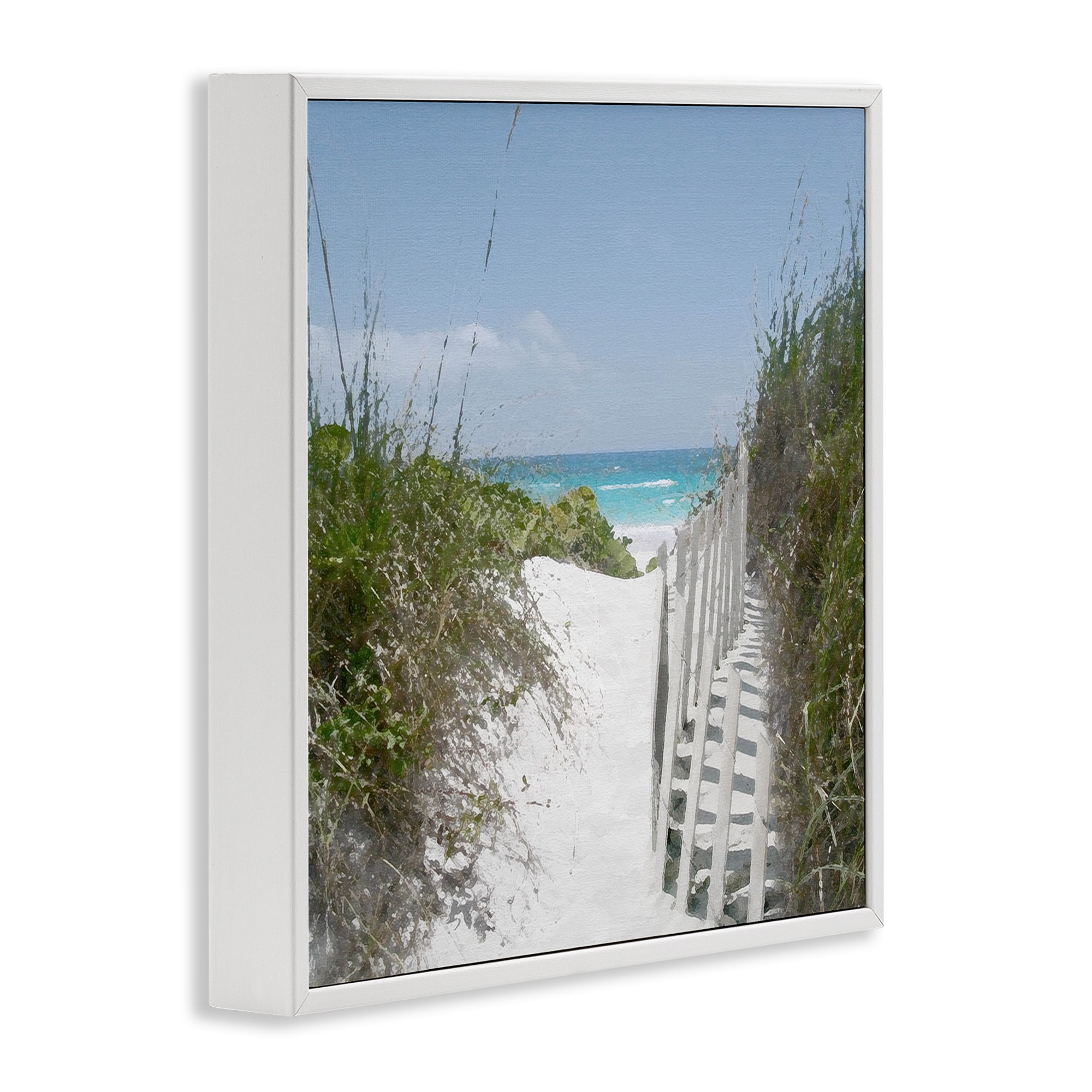 Stupell Industries To The Sea Landscape Coastal Photography White Framed Art Print Wall Art, 24 x 24