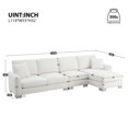thumbnail image 3 of Modern L Shape Sectional Sofa, 4 Seaters Chenille Upholstered Modular Couch with Chaise for Living Room Office, 3 of 16