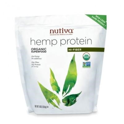 Nutiva Organic Hemp Protein & Fiber Powder, Unflavored, 11g Protein, 3.0lb,