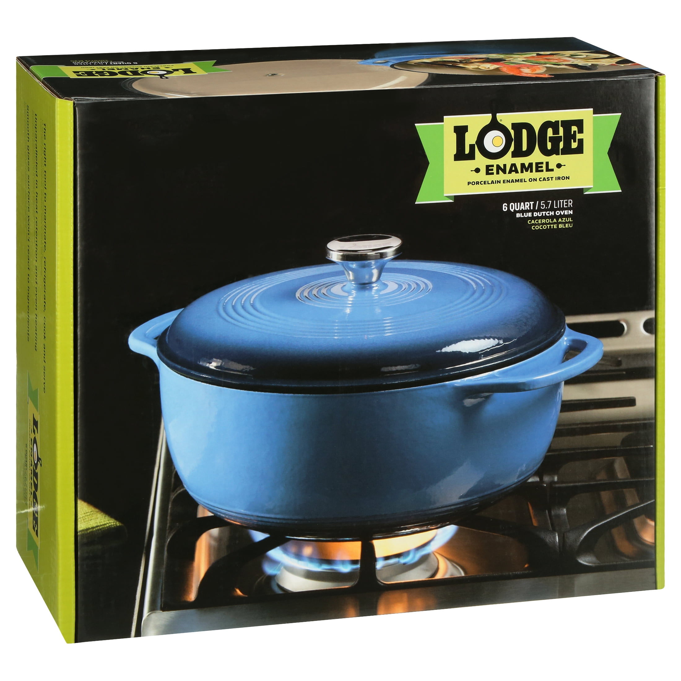 Lodge Cast Iron 6 Quart Enameled Dutch Oven Oyster - Walmart.com