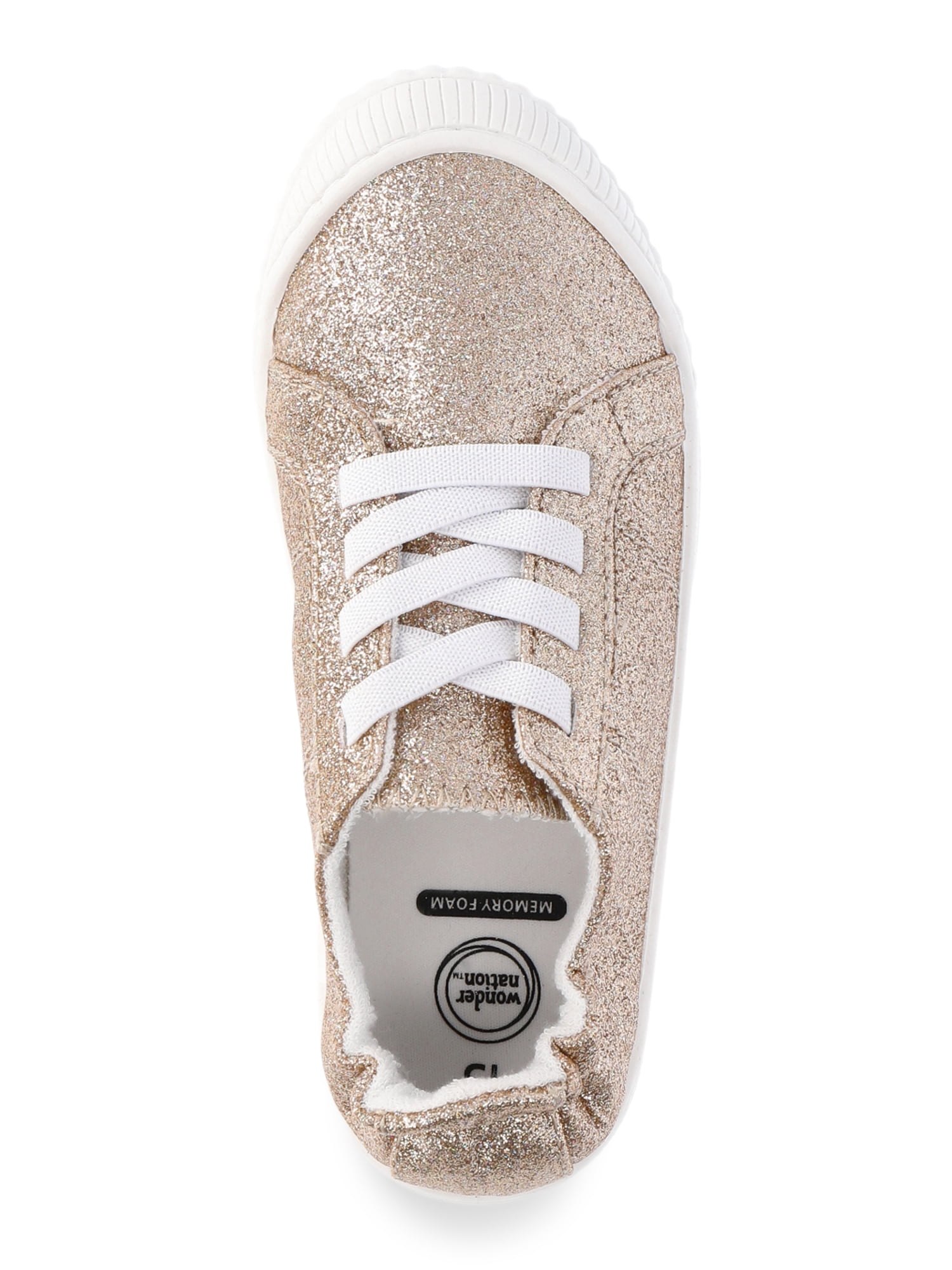 Wonder Nation Little Girl & Big Girl Canvas Bump Toe Sneakers