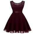 thumbnail image 2 of Robes Ligne A pour Femmes Couleur Unie Découpe Col Sans Manches Robe TP-TTTG, 2 of 10