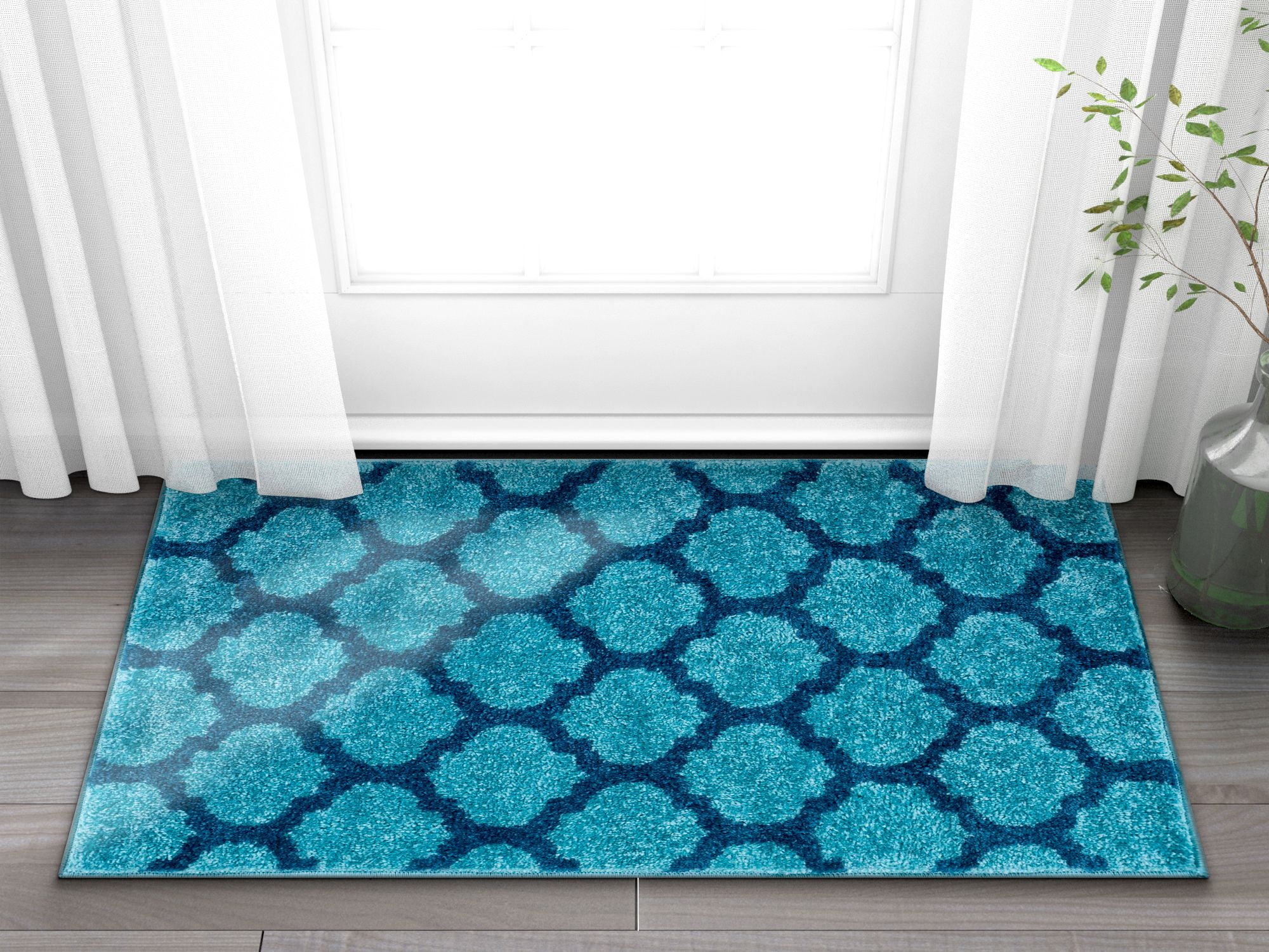 Well Woven Mystic Zoe MidCentury Modern Trellis Light Blue 2' x 3