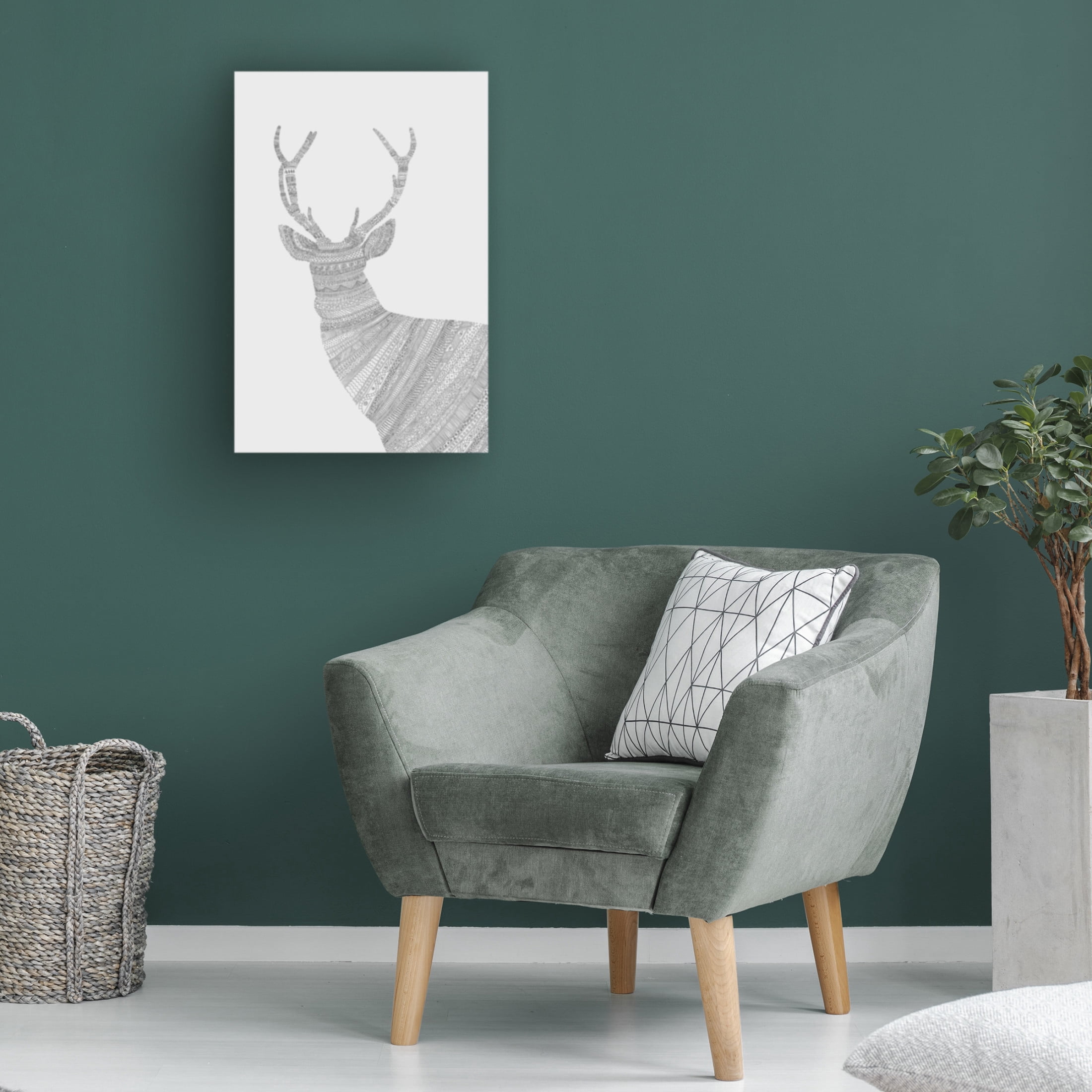Trademark Fine Art Florent Bodart  Stag Grey Canvas Wall Art