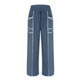 thumbnail image 4 of Womens Barrel Wide Leg Pants Plus Size Drawstring Waist Sweatpants 2025 Fall Winter Casual Trousers With Pockets, 4 of 7