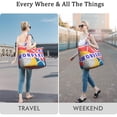 thumbnail image 5 of 22 Inch Oversized Travel Bag Lightweight Canvas Weekender Duffel with Multi Pockets, Slogan Print, 5 of 5