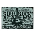 thumbnail image 3 of Retro Cutting Board, Soul Rock Academy Theme Music Electric Guitar Freedom Poster Like Image, Decorative Tempered Glass Cutting and Serving Board, Small Size, Beige and Black, by Ambesonne, 3 of 5