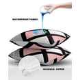 thumbnail image 4 of Pack of 2 Outdoor Pillow Covers, Geometric Pink Black and Gray Square Pattern Waterproof Square Throw Pillowcase Cushion Decorative Pillow Covers for Couch Patio Tent, 24x24 in, 4 of 6