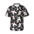 thumbnail image 2 of Yiaed Cute Poodle Dog Print Hawaiian Shirt for Men Short Sleeve Button Down Shirts Beach Shirts for Men-3X-Large, 2 of 5