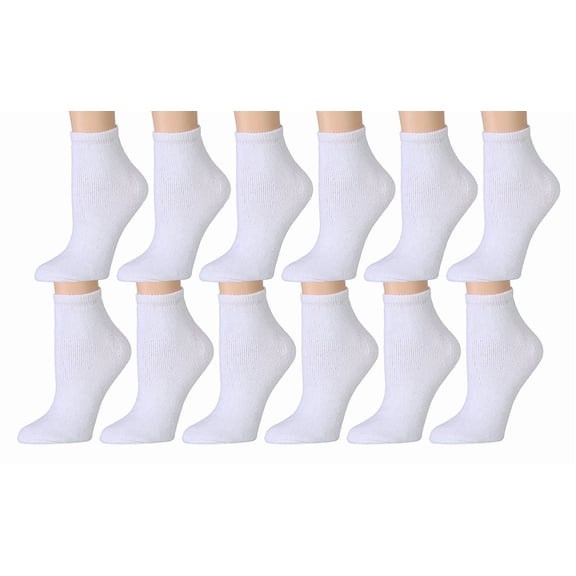SOCKS'NBULK 12 Pairs Kid's Ankle Socks, Athletic Sports Running Quarter Length Socks for Boys or Girls - Many Styles
