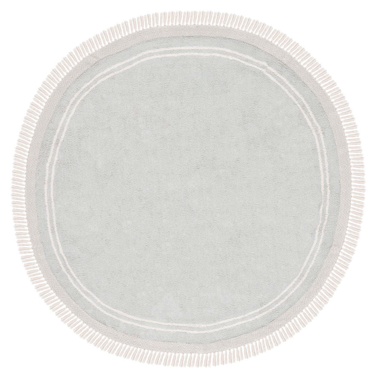 SAFAVIEH Easy Care Tahnee Solid Area Rug, 6' x 6' Round, Light Blue/Ivory