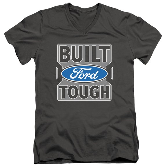 Ford Trucks Built Ford Tough S/S Adult V-Neck T-Shirt 30/1 T-Shirt Charcoal