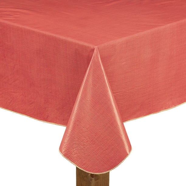 red and white vinyl tablecloth