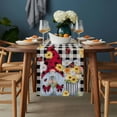 thumbnail image 2 of Gnomes Daisy Table Runner - 36 Inch Long, Kitchen Dining Table Runner Dresser Scarves, Retro Farmhouse Floral Black Buffalo Plaid Farmhouse Decor for Coffee Tables Wedding Party Banquet, 2 of 8