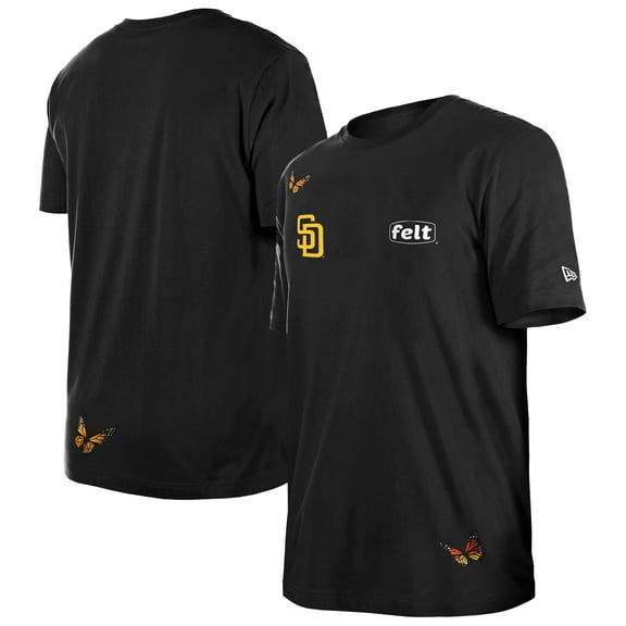 Men's-New Era x Felt  Black San Diego Padres T-Shirt