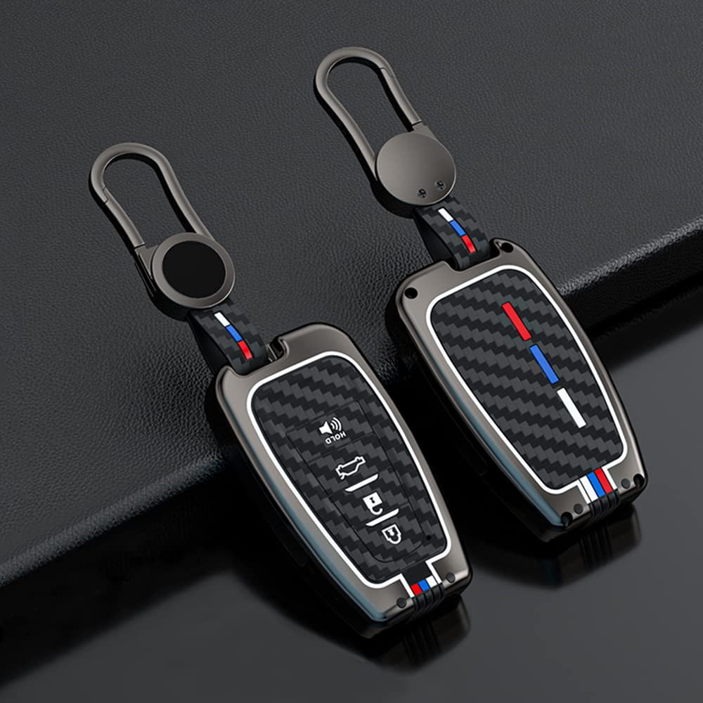 Zinc Alloy Smart Remote Key Fob Cover Compatible for Toyota Camry RAV4 Highlander Avalon C-HR Prius Corolla GT86 2018-2022 Case Protector 4 Buttons