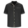 thumbnail image 4 of Stamzod Mens Button Down Shirt Short Sleeve Casual Shirts Summer Beach Vacation Shirt with Pocket Black L, 4 of 5