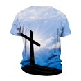 thumbnail image 5 of European And American Cross Print Short Sleeve Round Neck T-shirt Top4XL, 5 of 5
